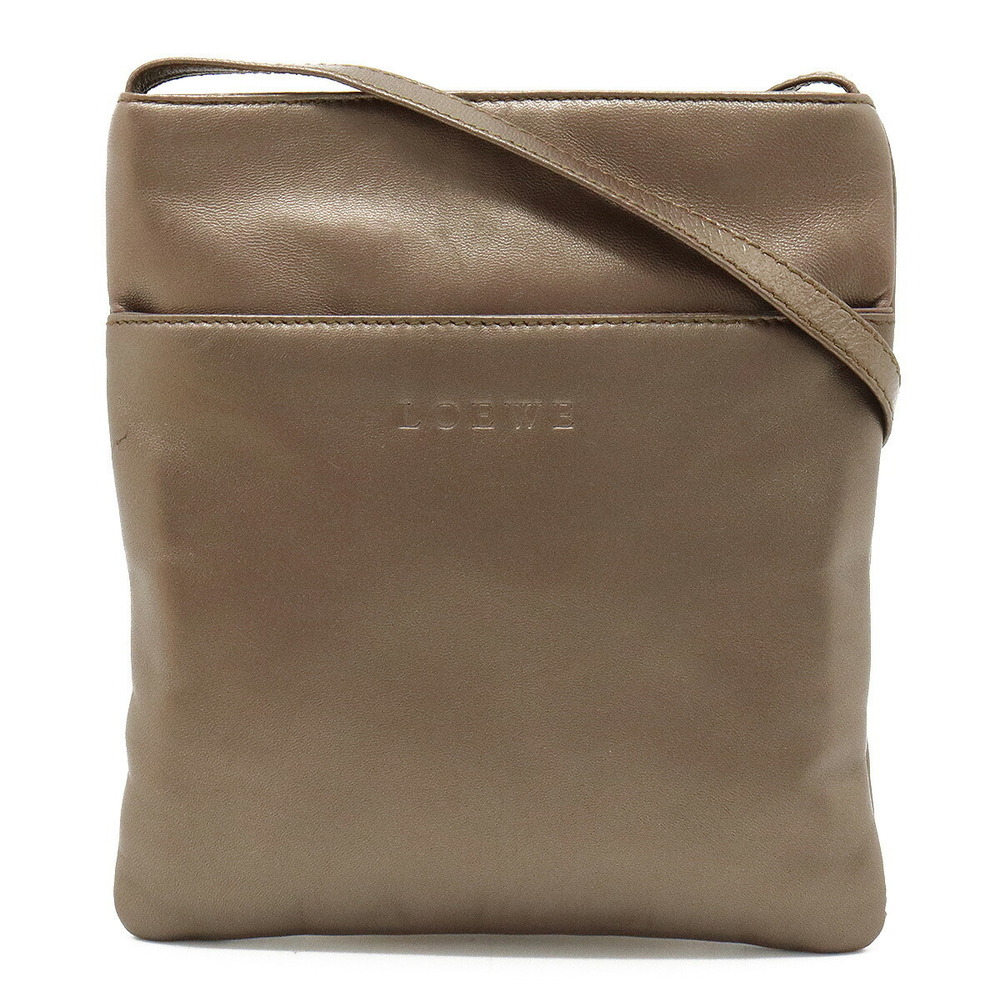 Loewe Crossbody Bag Pouch Clutch Nappa Leather Bronze Brown
